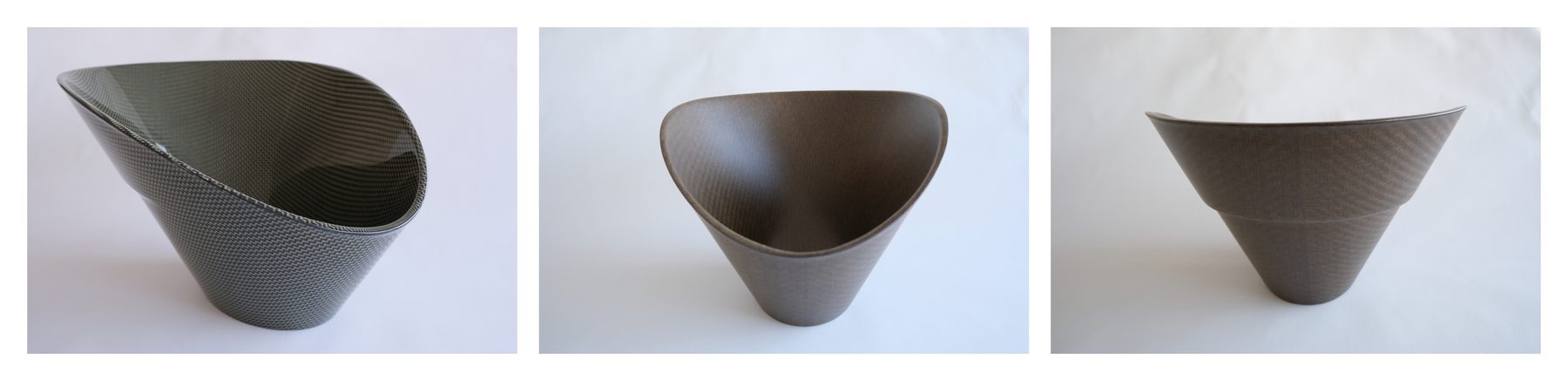 Drie Carbon Ice Buckets naast elkaar in verschillende uitvoeringen