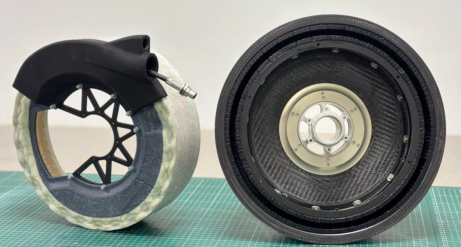 Carbon rotoren voor de elektromotor van een solar-raceauto